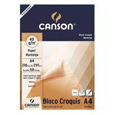 BLOCO CROQUIS A-4 41GR MANTEIGA 66667046 CANSON BLC 50 FLS