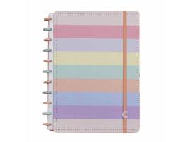 Caderno Inteligente A5 capa dura universitário 60 folhas Arco iris Pastel Ambras 