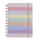Caderno Inteligente A5 capa dura universitário 60 folhas Arco iris Pastel Ambras 