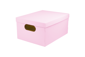 Caixa organizadora média linho serena rosa pastel Dello 2192.WP unid.
