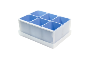 Caixa organizadora de objetos com 06 compartimentos azul claro 2193.B.0004 Dello unid.