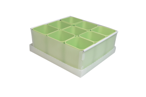 Caixa organizadora de objeto com 09 compartimentos verde Dello 2194.T unid.