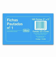 FICHA PAUTADA N.1 3 X 5 UND