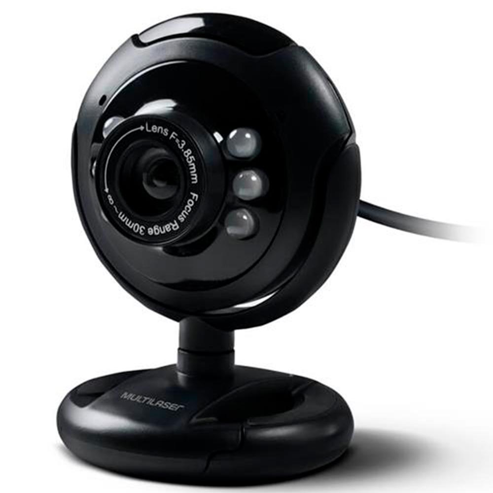 Web Cam 16MP com microfone USB Night Vision Multilaser WC045 unid.