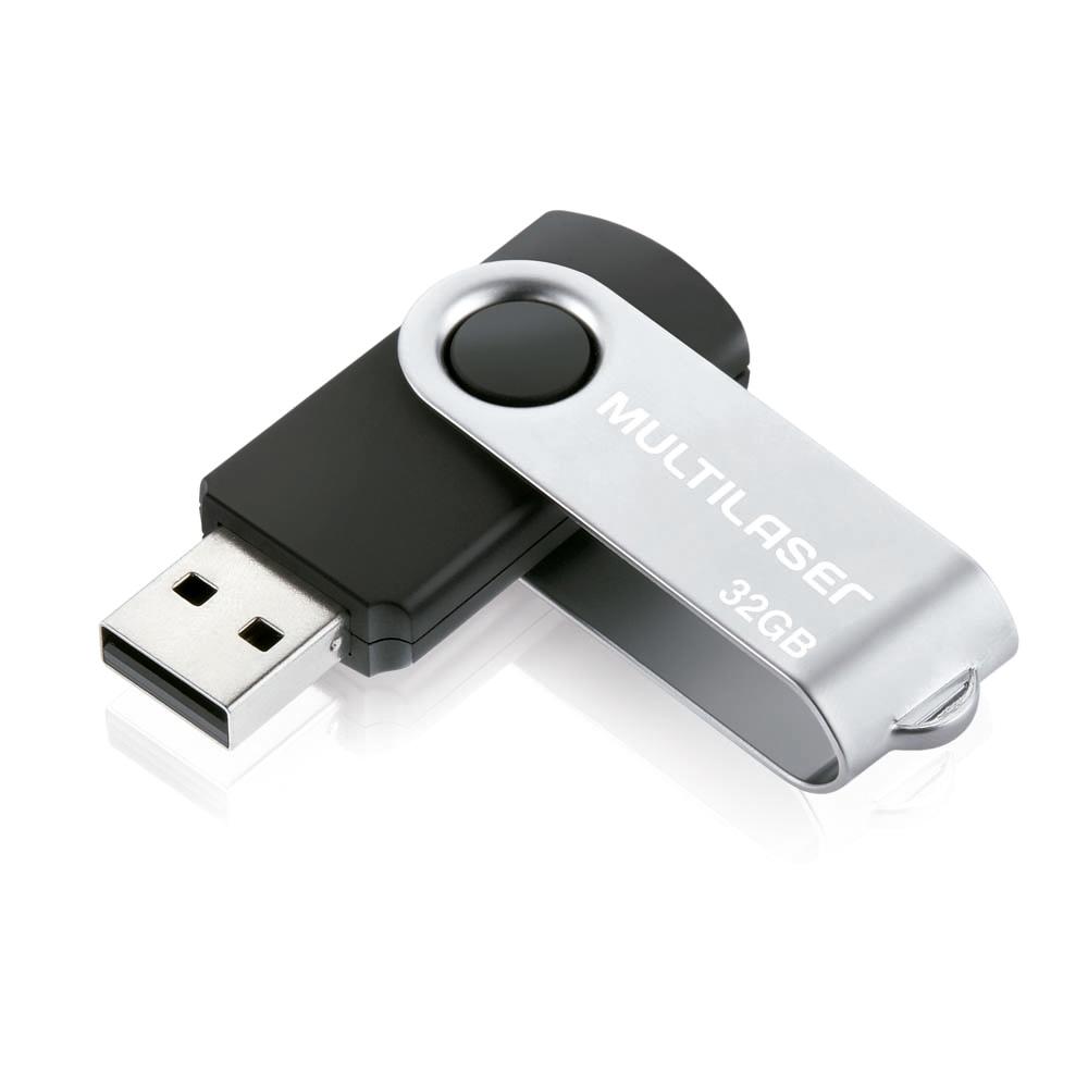 Pen Drive 32GB preto USB Multilaser PD589 unid.