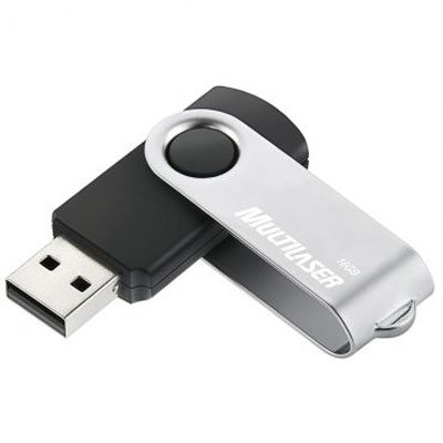 Pen drive 16GB USB Twist preto Multilaser PD588 unid.