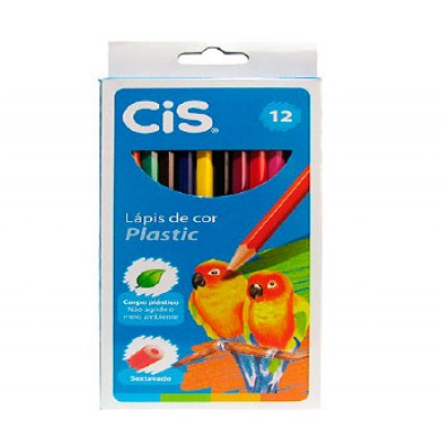 Lápis de cor 12 cores Plastic CIS unid.