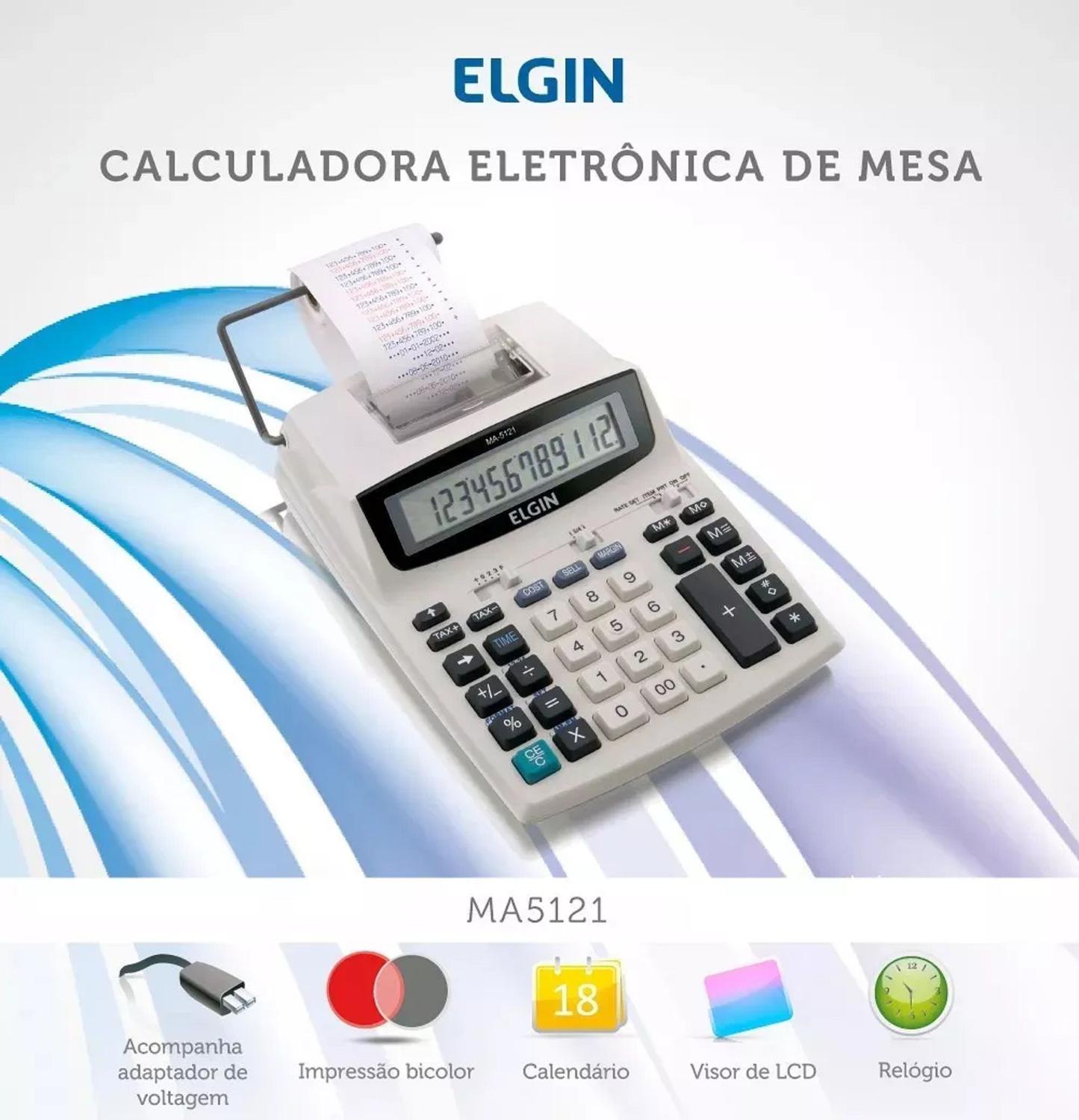 CALCULADORA DE MESA ELETR. MA 5121 12 DIG ELGIN