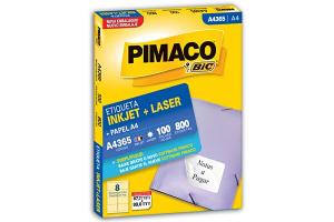 Etiqueta para Inkjet e Laser A4 365 Branca Pimaco caixa com 100 folhas