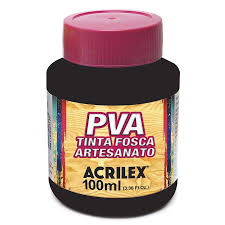 TINTA PVA 100 ML PLASTICA FOSCA 520 PRETO ACRILEX UND