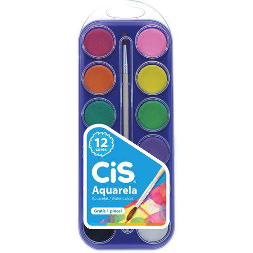 Aquarela com 12 cores e Pincel 9083 CIS unid.