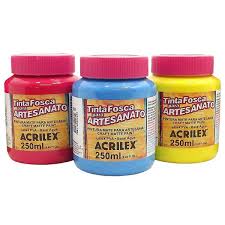 TINTA P/ ARTESANATO 250 ML FOSCA PVA 519 BRANCO ACRILEX UND