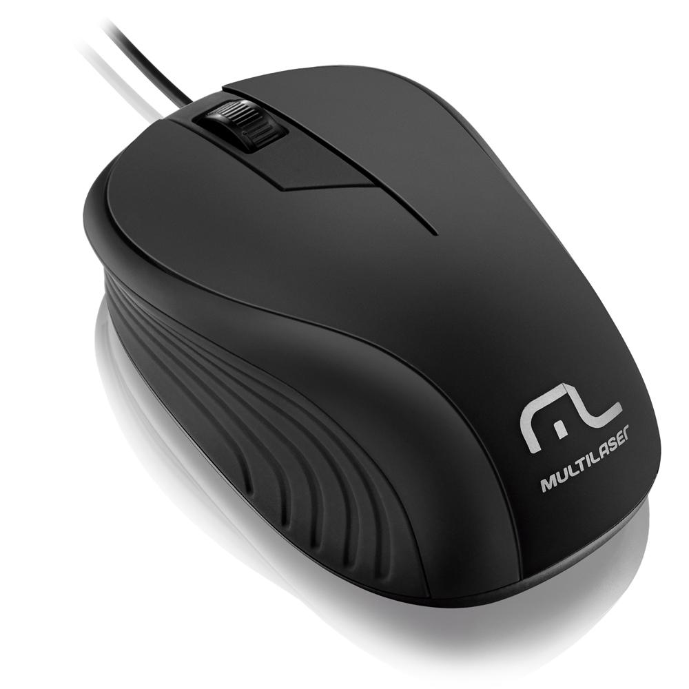 Mouse Wave 1200DPI 3 botões preto Multilaser MO222 unid.