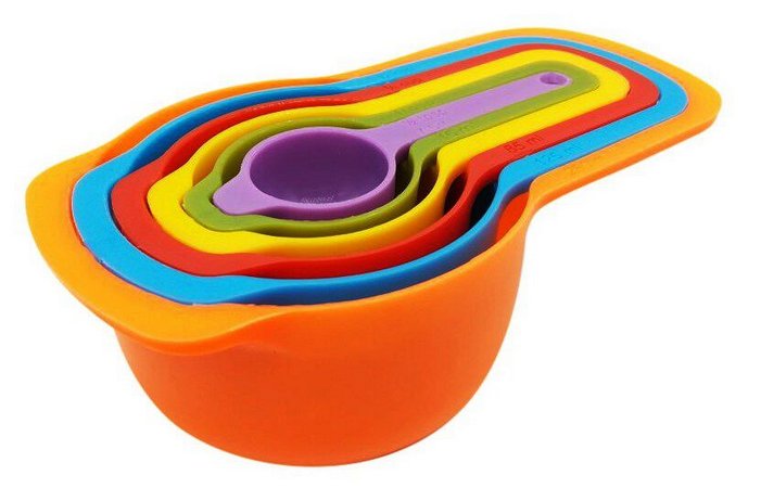 Kit com 6 medidores de xícara e colher de sopa Bono M1013 unid.