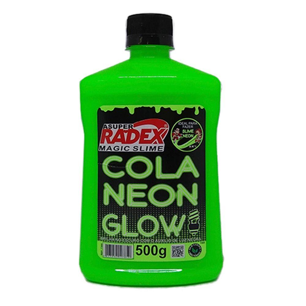 Cola glow slime 500 grs neon 7305 verde Radex