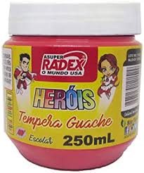 TINTA GUACHE 250 ML VERMELHA RADEX UND