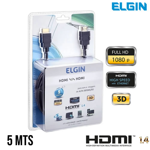 CABO HDMI X HDMI 5 MTS FULL HD 3D 4K ELGIN