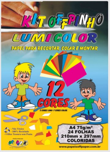 PAPEL KIT LUMICOLOR OFFPINHO A4 75G CORES OFF PAPER PCT 24 FLS