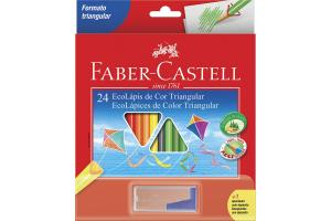 LÁPIS DE COR TRIANGULAR 120524 ( COM 24 CORES E 1 APONTADOR ) UND -  FABER CASTELL