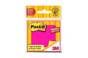 Bloco de anotações 76mm x 76mm 45 folhas (Post-it) 654 Neon rosa 3M unid.