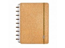 Caderno Inteligente A5 capa dura universitário 60 folhas Glitter Bronze Ambras
