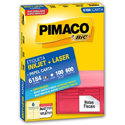 Etiqueta Inkjet e Laser 6184 com Pimaco pacote 100 folhas
