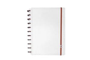 Caderno Inteligente Grande capa dura universitário 60 folhas All White Ambras unid.
