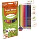 Lápis de cor GDE apagável com 12 cores Plástico triangular 72101 Leo e Leo unid.