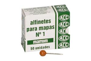 ALFINETE P/ MAPAS N.1 MARRON ACC CX 50 UND