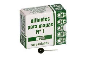 ALFINETE P/ MAPAS N.1 PRETO ACC CX 50 UND