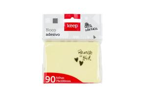 BLOCO ANOTACOES 75 X 100 90 FLS FLS EI033 AMARELO KEEP UND