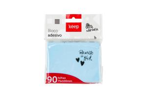 BLOCO ANOTACOES 75 X 100 90 FLS FLS EI034 AZUL KEEP UND