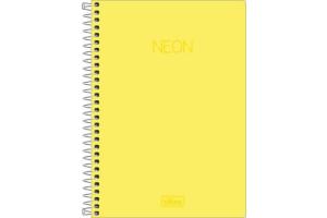 CADERNO COM ESPIRAL 30268 NEON AMARELO ( 1/4 / 80 FOLHAS ) UND - TILIBRA