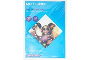 PAPEL FOTOGRAFICO GLOSSY BRILHO 180 GRS PE031 MULTILASER PCT 50 FLS