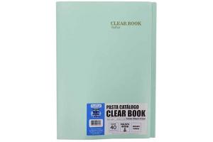 PASTA CATALOGO 40 PLASTICOS CLEAR BOOK OFICIO/A-4 5669 VERDE CHA PLASTPARK UND
