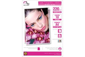 Papel Glossy Paper Adesivo A4 210 x 297 220g pacote com 10 folhas Multilaser PE001 unid.