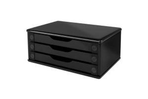 SUPORTE P/ MONITOR EM MDF C/ 3 GAVETAS 3347 PRETO SOUZA UND