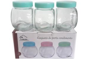 Conjunto porta condimento 3 peças 115 ml Unicasa unid.