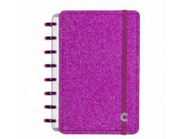 Caderno Inteligente Grande capa dura universitário 60 folhas CIGD4055 Glitter Pink Ambras 