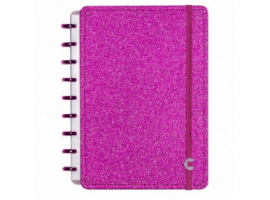 Caderno Inteligente Médio capa dura universitário 60 folhas CIMD3052 Glitter Pink Ambras