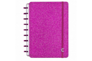 Caderno Inteligente Médio capa dura universitário 60 folhas CIMD3052 Glitter Pink Ambras