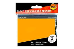 Bloco anotações 76 x 76 100 folhas Jocar Office 9118 laranja Leonora unid.