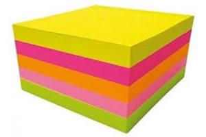 BLOCO ANOTACOES 76 X 76 100 FLS TILI NOTES 242893 NEON CORES TILIBRA UND