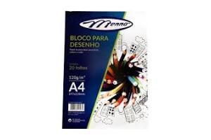BLOCO ESC DESENHO A-4 120 GR C/20 FLS BRANCO MENNO UND