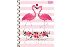 CADERNO C/D UNIV. 10 X 1 160 FLS FLAMINGO ALOHA 29.431-4 TILIBRA UND