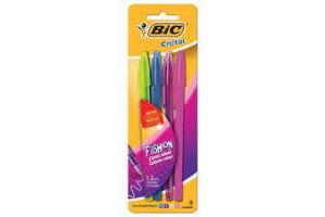 CANETA BIC 4 CORES FASHION BIC CARTELA 