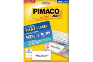 ETIQUETA INKJET E LASER 6283 C/10 ETIQ FLS PIMACO PCT 25 FLS