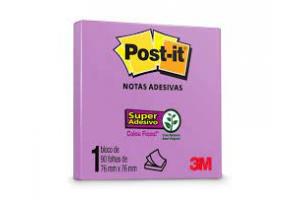 BLOCO 76MM X 76MM 90 FLS (POST-IT) 654 C/HANG TABS LILAS 3M UND