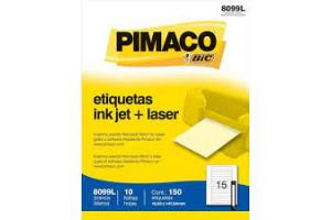 ETIQUETA INKJET E LASER 16,93 MM X 147,64 MM 8099L C/15 ETIQ FLS PIMACO PCT 10 FLS