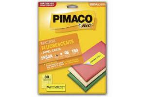 ETIQUETA INKJET E LASER 5580A AMARELO FLUORESCENTE PIMACO PCT 05 FLS 